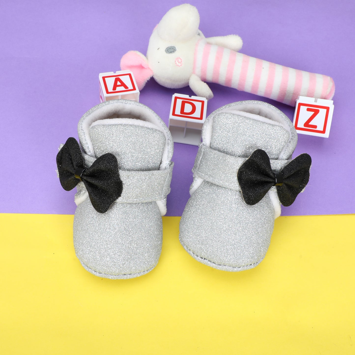 “Elegant partywear baby booties for infants”