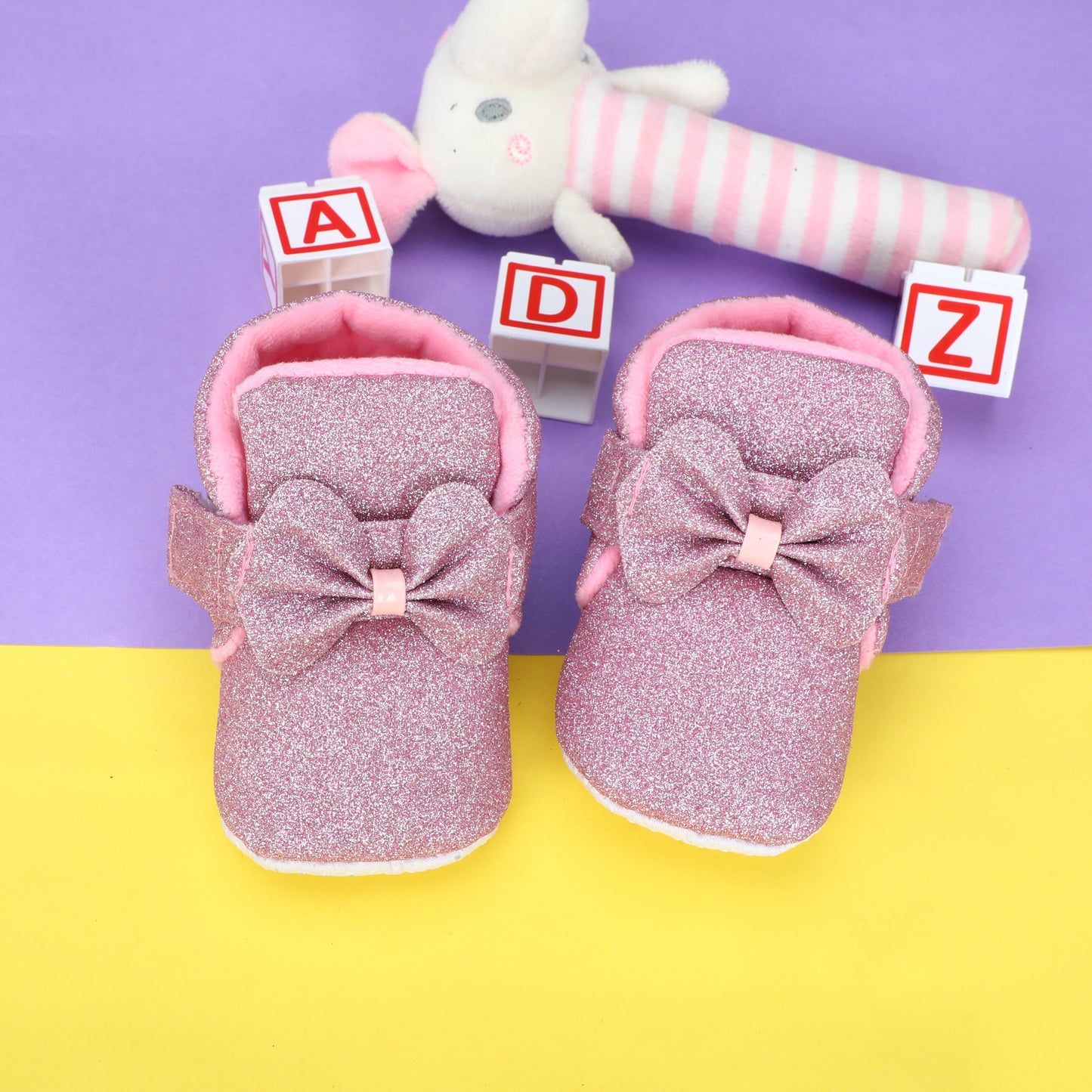 Elegant partywear baby booties for infants