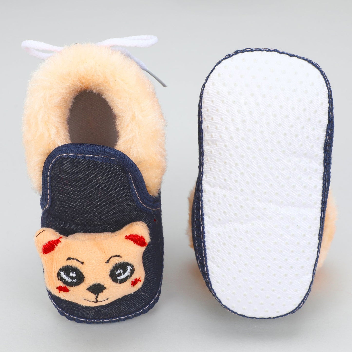 Denim Fur – Trendy & Warm Baby Booties in Denim Style