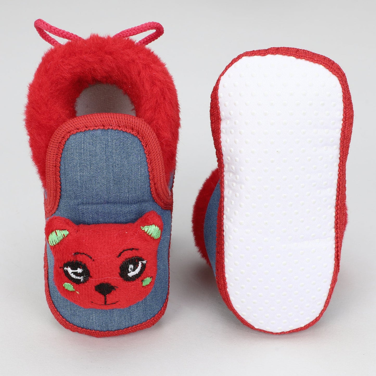 Denim Fur – Trendy & Warm Baby Booties in Denim Style