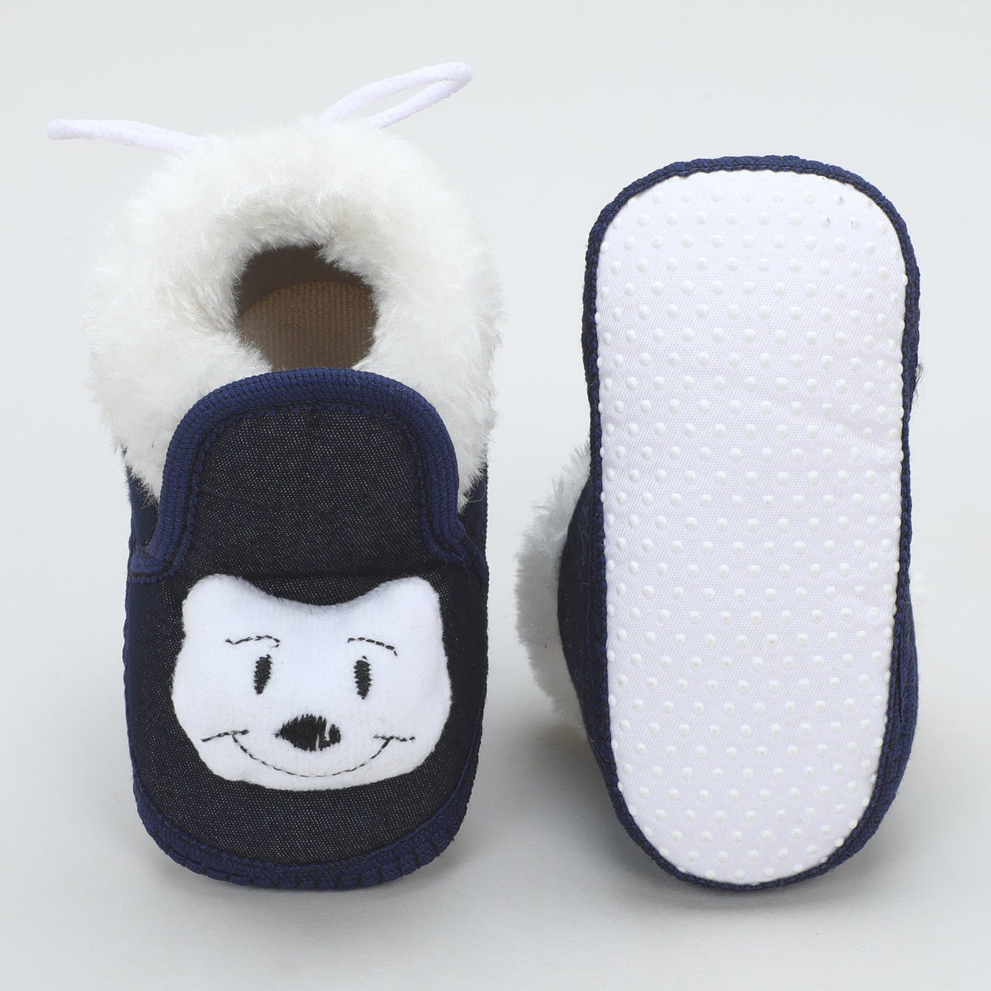 Denim Fur – Trendy & Warm Baby Booties in Denim Style
