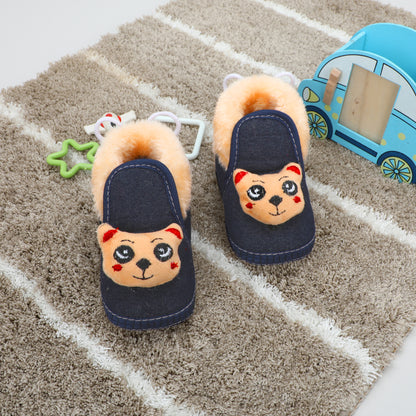 Denim Fur – Trendy & Warm Baby Booties in Denim Style