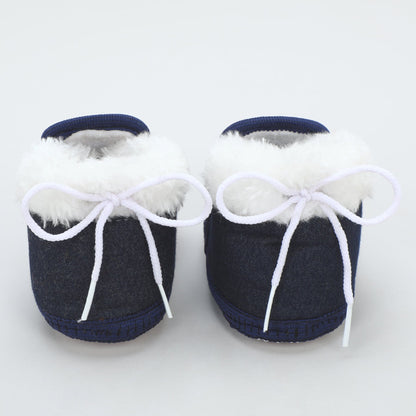 Denim Fur – Trendy & Warm Baby Booties in Denim Style